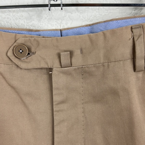 Luciano Barbera Cashmere Cotton Flat Front Khaki Pants Trousers - Picture 3 of 8